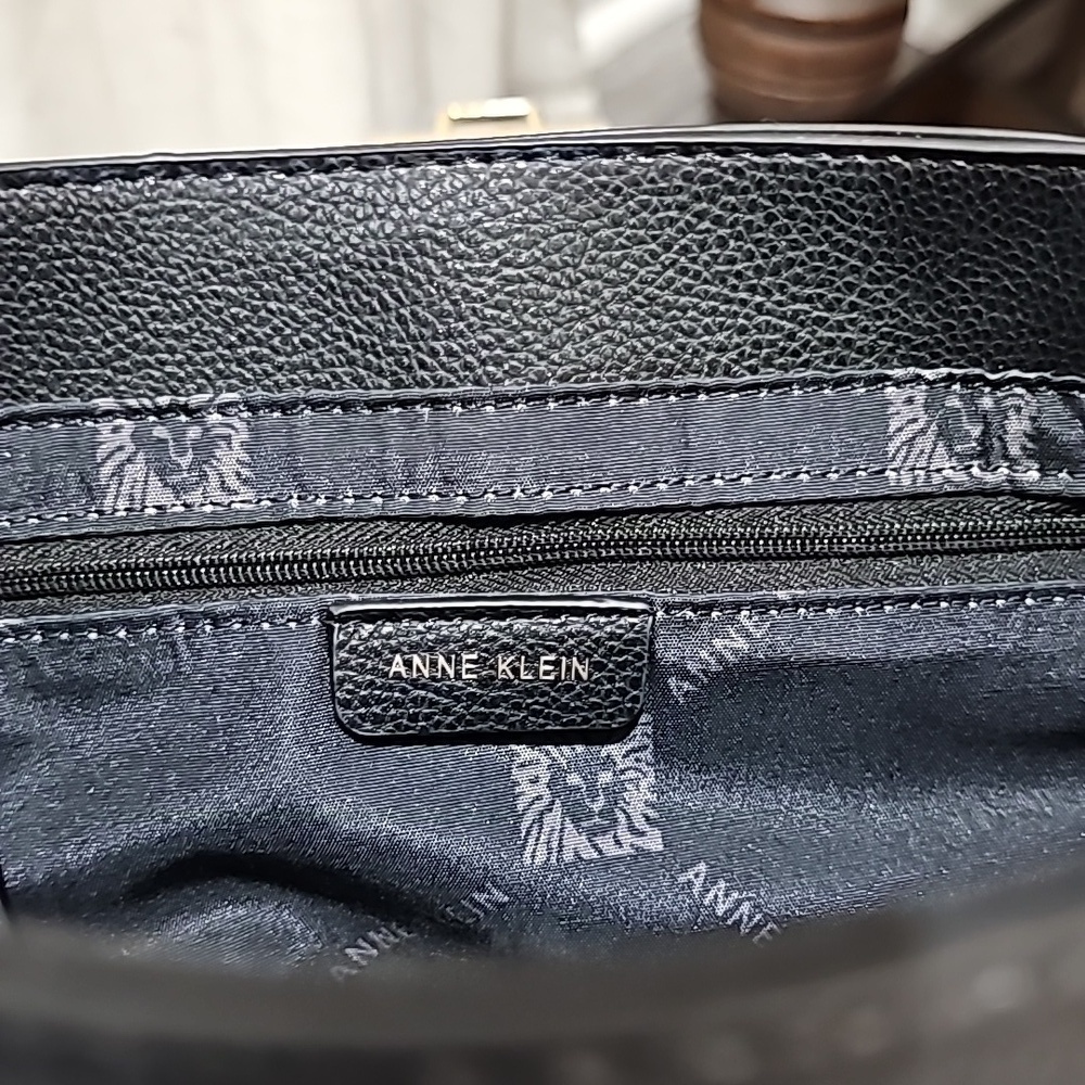 Anne Klein Logo Midi Satchel Black - Picture 7 of 15